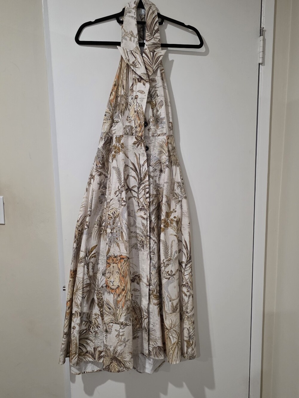 Reiss Tate Safari Tailored Nuetral Halterneck 6 $400 Full Price In Stores - Picture 7 of 8